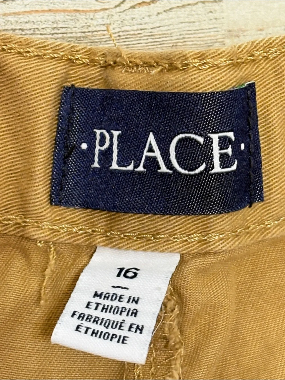 Boys Children's Place Khaki Dress Uniform Pants Tan Size 16 Adjustable Waist